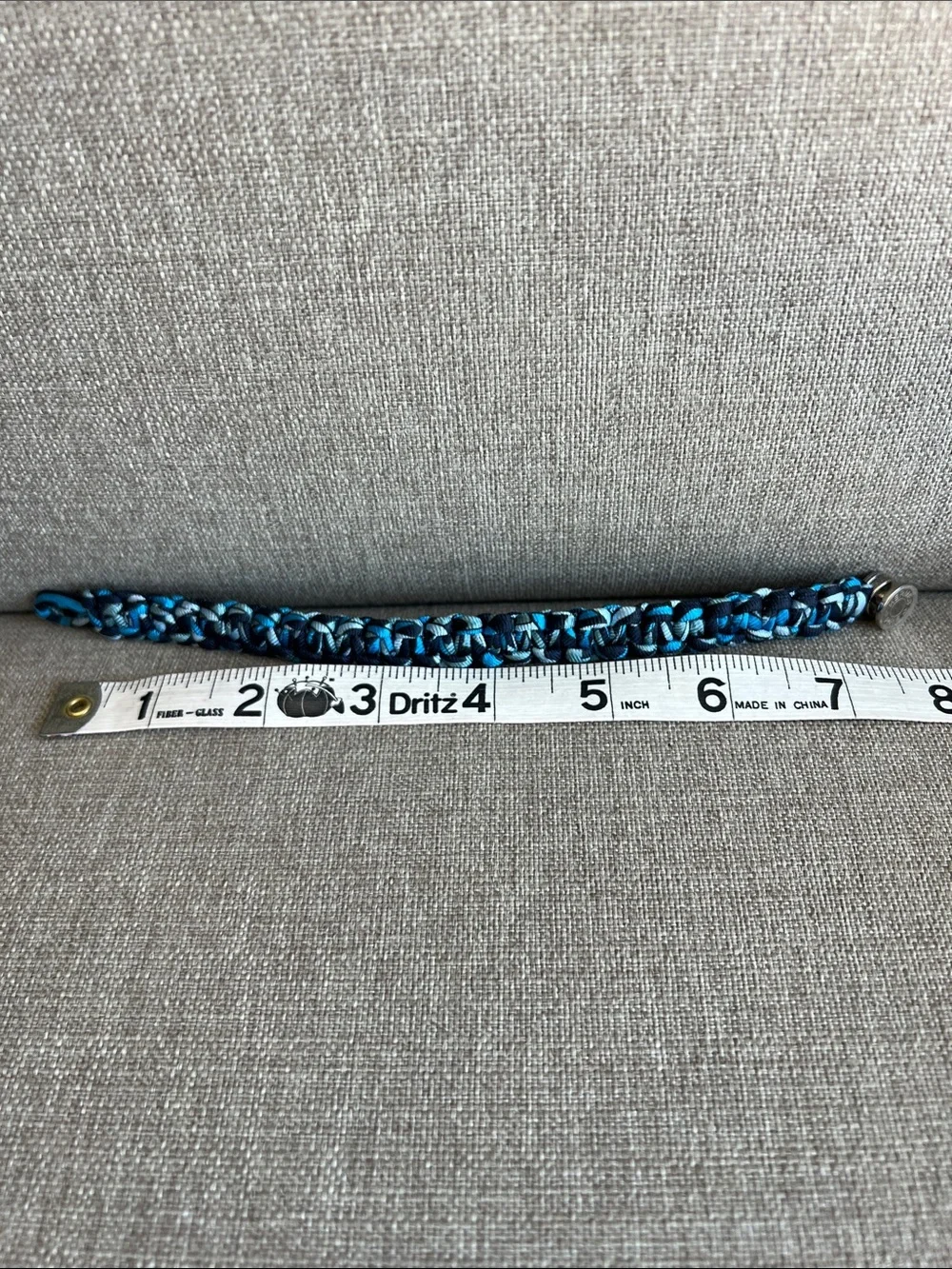Hermes | Kid Silk Bracelet Blue Color with Palladium-plated Button Clasp